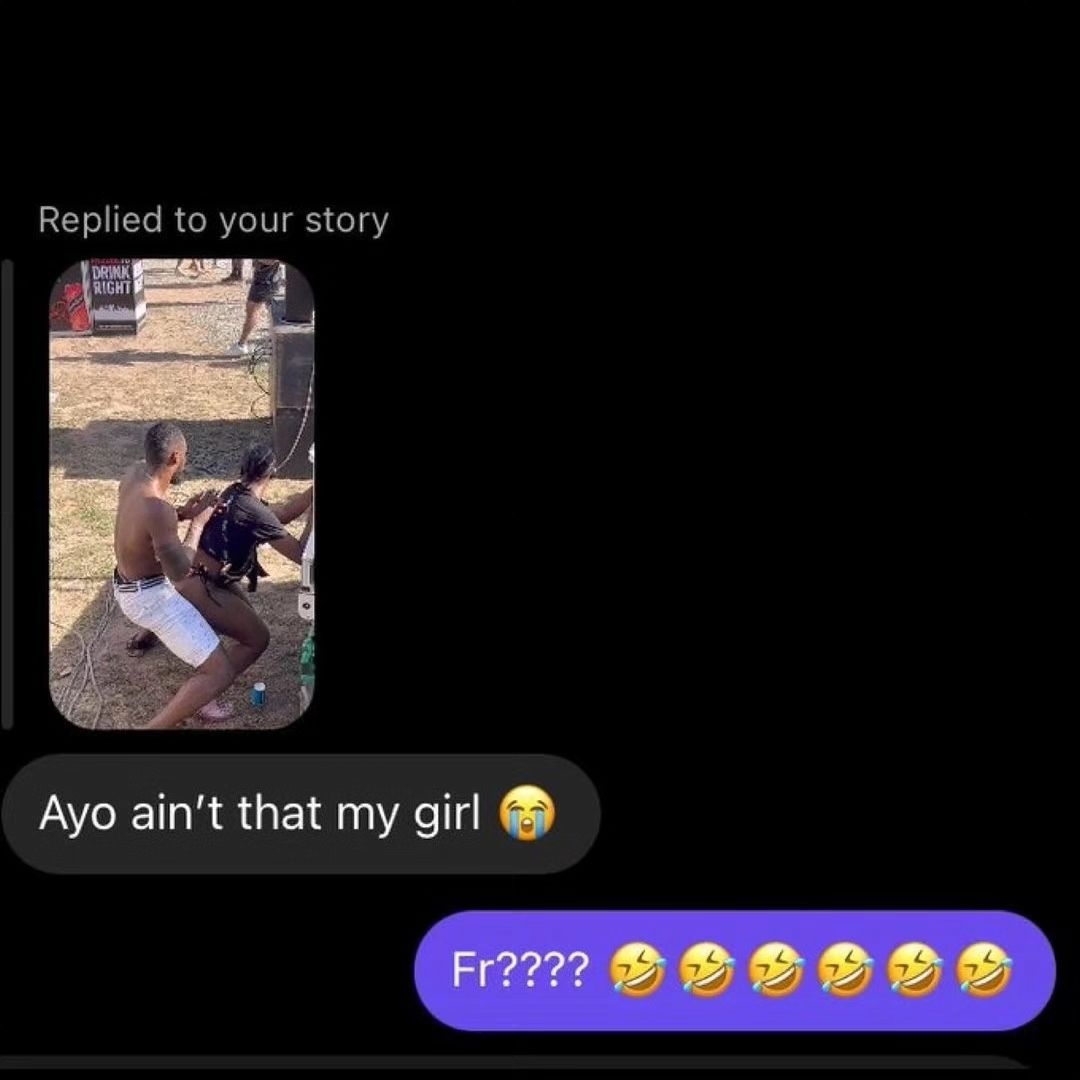 Would you be upset if your friend sent you a video of your girlfriend dancing like this at a Caribbean fete. 